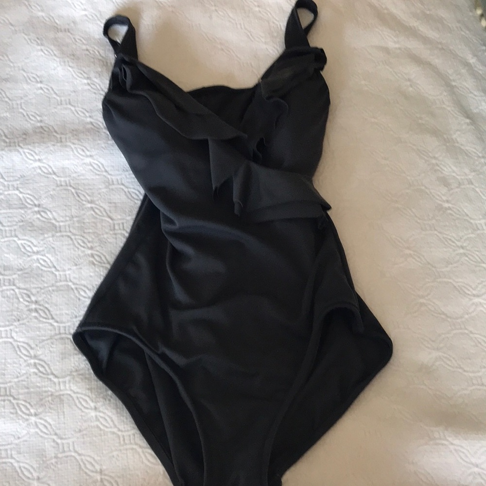 Dark grey bathing suit. Size 8
